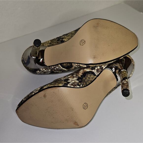Worthington Snakeskin Pumps Womens 6 Python Stiletto Heel Career Glam Sexy Boss - Picture 8 of 9